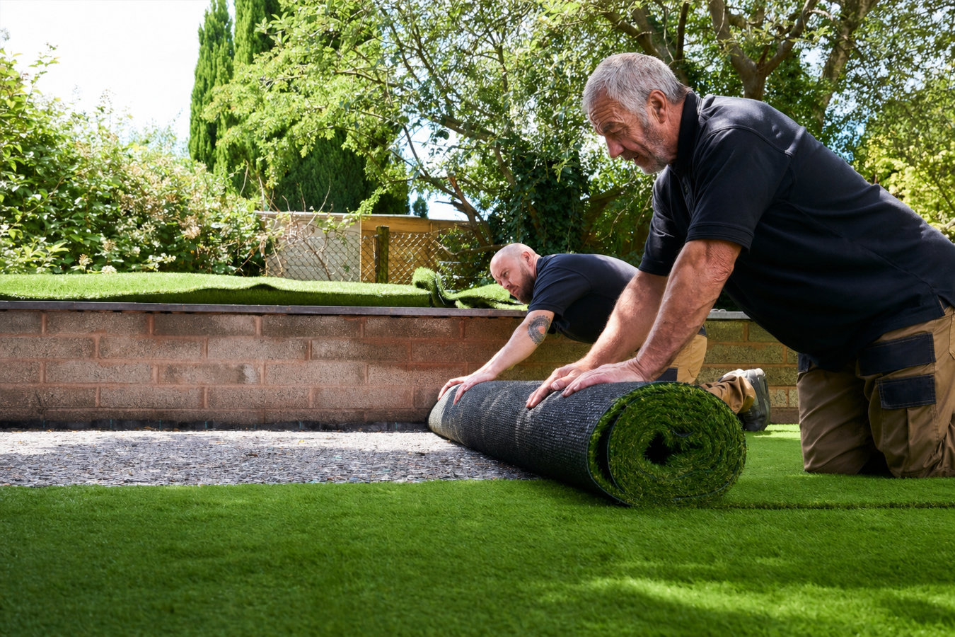 Artificial turf installation in San Dimas, CA
