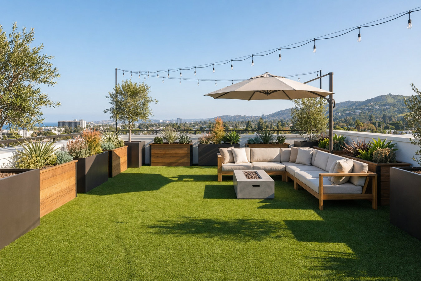 Turf for rooftop gardens in San Dimas, CA